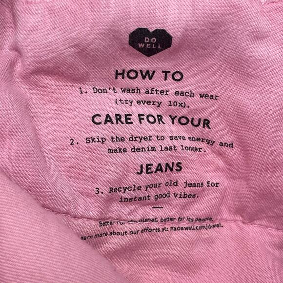 Madewell Baggy Straight Leg Jeans in Retro Pink High Rise Denim Womens 26 - Picture 10 of 10